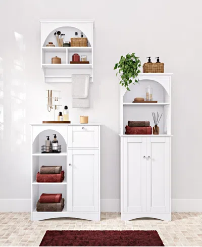 Sourcing Solutions 31.25" Solid Wood Bristol Single Door Arched Bathroom And Laundry Storage Cabinet