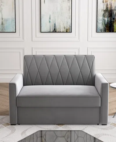 Gold Sparrow 51" Velvet Riverside Convertible Loveseat Bed, Created For Macy's