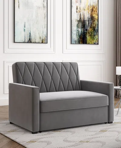 Gold Sparrow 51" Velvet Riverside Convertible Loveseat Bed, Created For Macy's