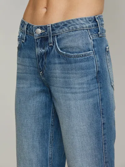L Agence Nevia Low-rise Distressed Straight Jeans In Brown