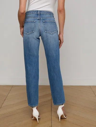 L Agence Nevia Low-rise Distressed Straight Jeans In Brown
