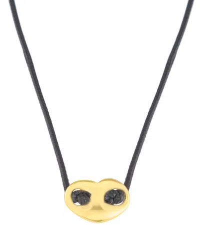 Steve Madden Black Mariner Heart Choker Necklace