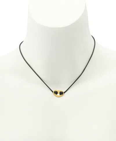 Steve Madden Black Mariner Heart Choker Necklace