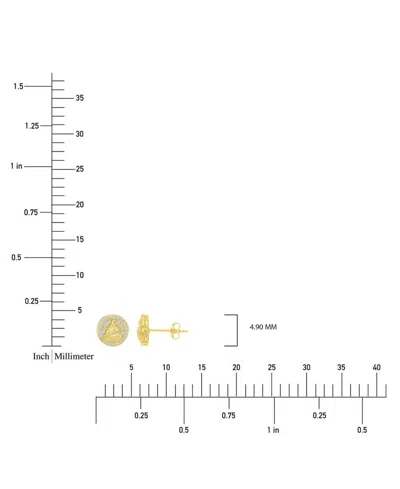Macy's Cubic Zirconia Circle Cluster Disc Stud Earrings In Sterling Silver