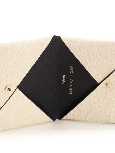 Valextra Portacarte Con Bottone Wallets White In Pink