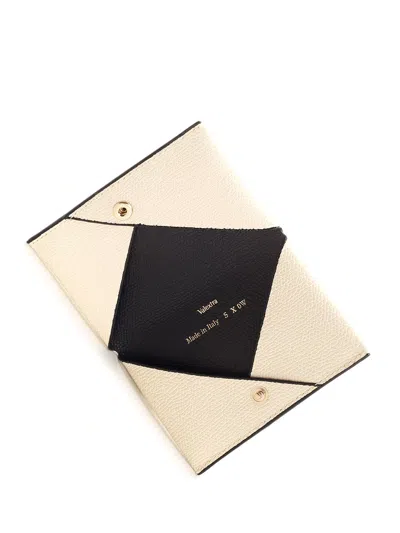 Valextra Portacarte Con Bottone Wallets White In Pink