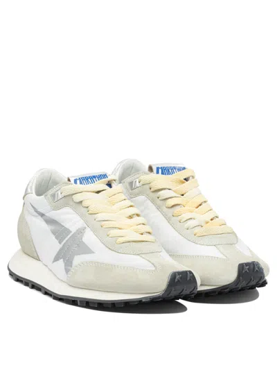 Golden Goose Running Marathon Distressed Leather-trimmed Shell And Suede Sneakers In White