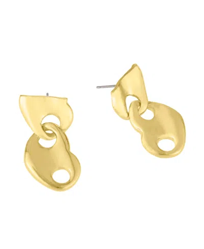 Steve Madden Gold Mariner Heart Drop Earrings