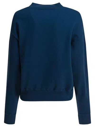 Chloé Cropped Round Neck Sweatshirt Clothing In Blue