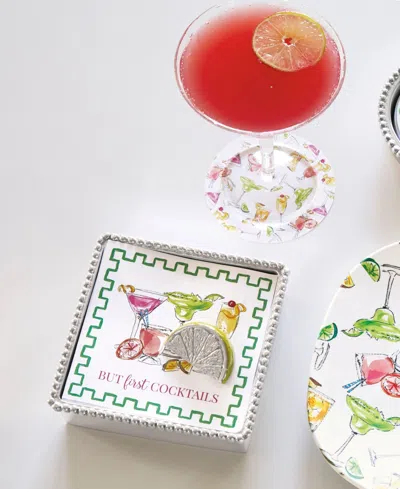 Mariposa Lime Wedge Beaded Napkin Box Set