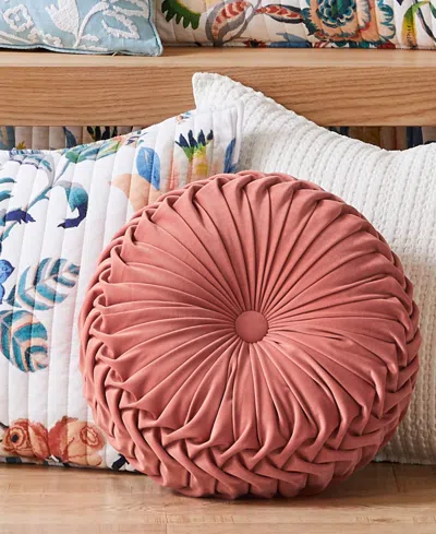 Levtex Eleni Button Tufted Decorative Pillow, 16" Round