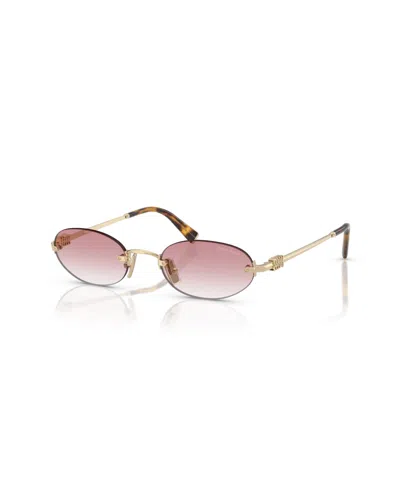 Miu Miu Womens Gold Mu A54s Oval-frame Metal Sunglasses In Neutral