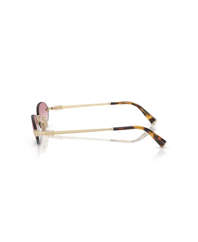 Miu Miu Womens Gold Mu A54s Oval-frame Metal Sunglasses In Neutral