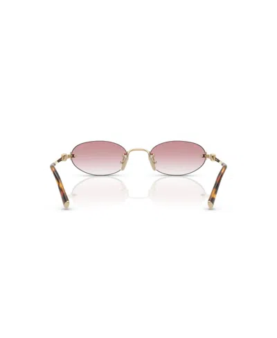 Miu Miu Womens Gold Mu A54s Oval-frame Metal Sunglasses In Neutral