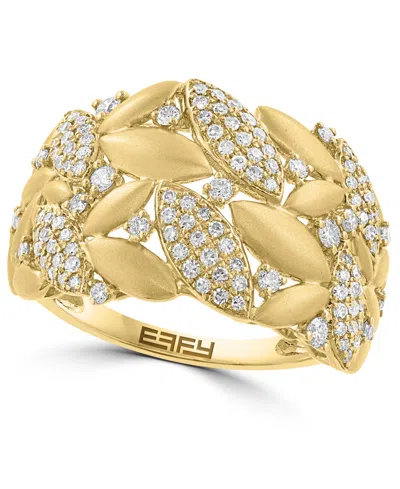 Effy Collection Effy Diamond & Polished Navette Cluster Ring (1/2 Ct. T.w.) In 14k Gold