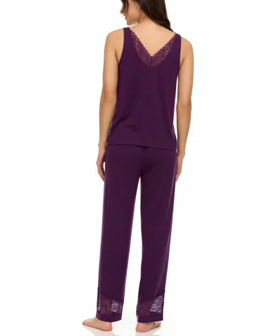 Flora By Flora Nikrooz Women's Franny Tank And Pajama Pants Set In Purple