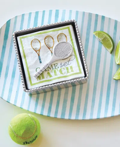 Mariposa Game, Set, Match 1949 Beaded Napkin Box Set