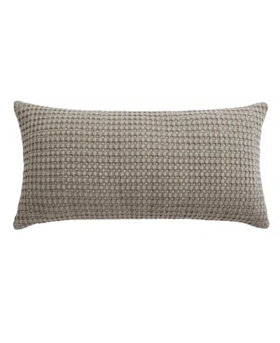 Levtex Mills Waffle Invisible Zipper Decorative Pillow, 12" X 24"