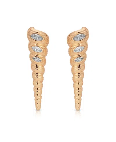 Ettika Cubic Zirconia Capri Shell Linear Drop Earrings