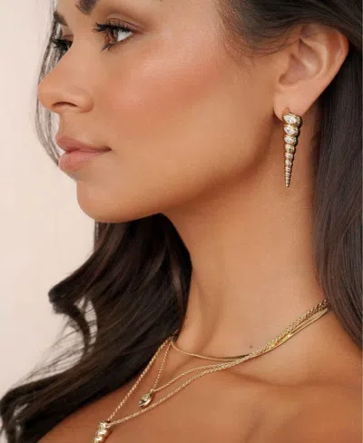 Ettika Cubic Zirconia Capri Shell Linear Drop Earrings