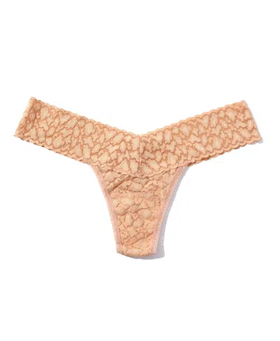 Hanky Panky Cross-dye Leopard Low-rise Thong In Nude