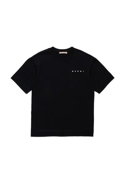 Marni Kids Pocket T-shirt In Black