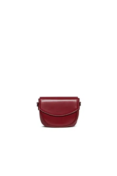 Marni Borsa Smile Bag In Tessuto Spalmato Con Tracolla In Red
