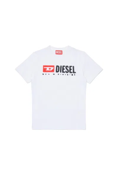 Diesel T-shirt Im Distressed-look In White