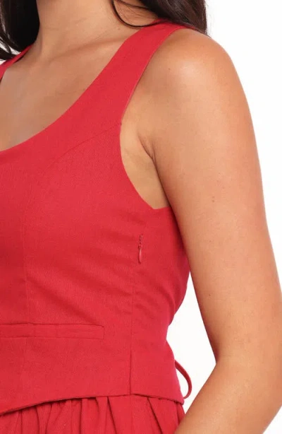 Petal And Pup Petal & Pup Milani Sleeveless Button-up Minidress In Red