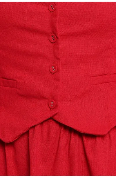 Petal And Pup Petal & Pup Milani Sleeveless Button-up Minidress In Red