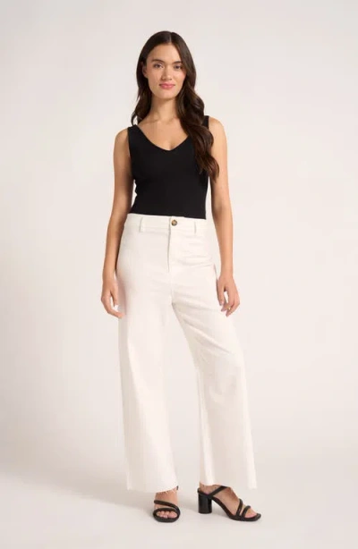 Matty M Lizzie Crop Wide Leg Pants In White