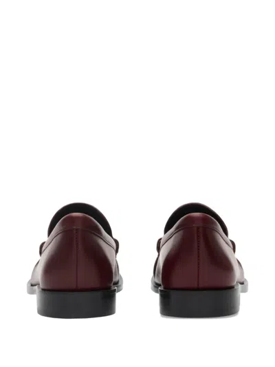 Burberry Cadet Grained Calf Leather Penny Loafers In Burgundy