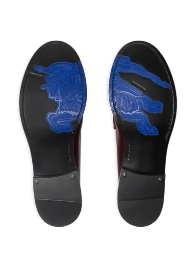 Burberry Cadet Grained Calf Leather Penny Loafers In Burgundy