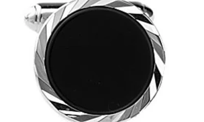 David Donahue Men's 3-pair Onyx & Sterling Silver Stud Cufflink