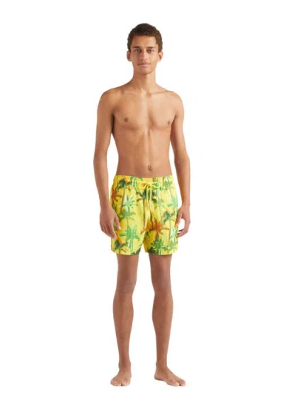 Vilebrequin Mahina Straight-leg Mid-length Recycled Swim Shorts In Yellow