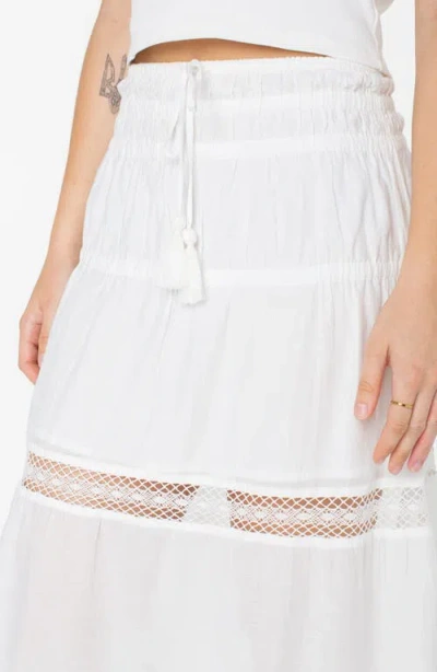 Roxy Juniors' Castaway Cotton Pull-on Maxi Skirt In White