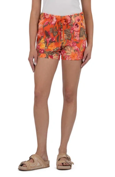 Kut From The Kloth Katana High Waist Drawstring Shorts In Orange