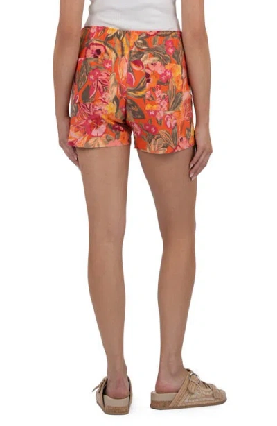 Kut From The Kloth Katana High Waist Drawstring Shorts In Orange