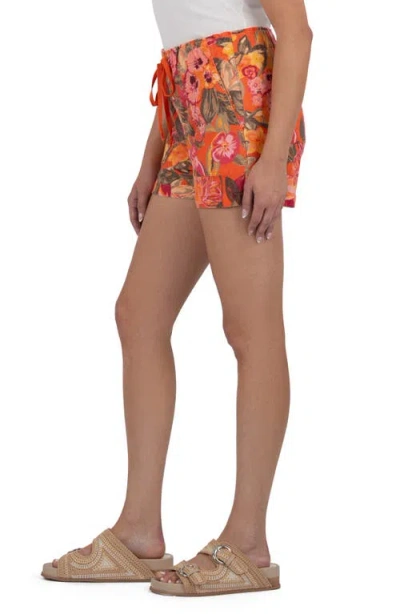 Kut From The Kloth Katana High Waist Drawstring Shorts In Orange