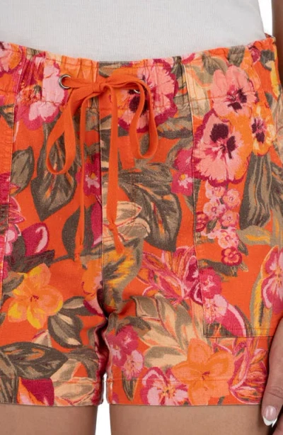 Kut From The Kloth Katana High Waist Drawstring Shorts In Orange