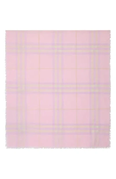 Burberry Wide Wool Scarf With Check Pattern