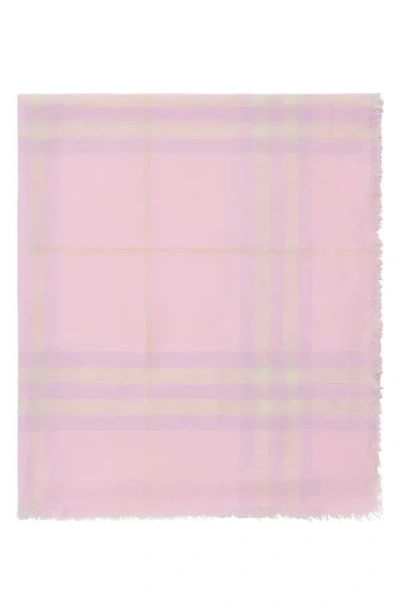Burberry Wide Wool Scarf With Check Pattern
