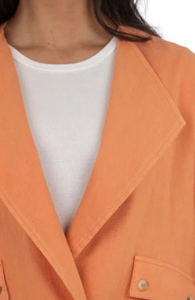 Kut From The Kloth Karie Open Front Linen Blend Jacket In Orange