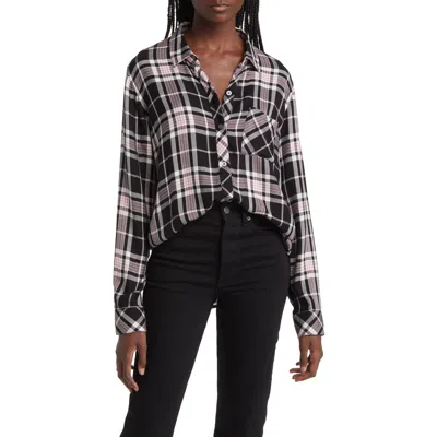 Rails Hunter Plaid Button-front Shirt In Black