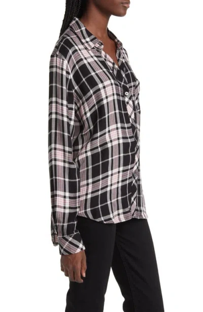 Rails Hunter Plaid Button-front Shirt In Black