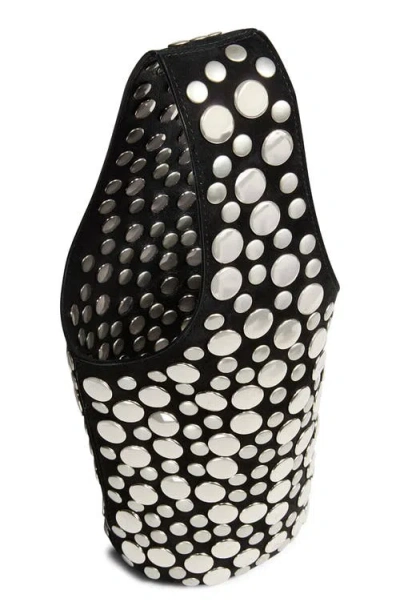 Khaite Livia Mini Studded Suede Tote Bag In Black