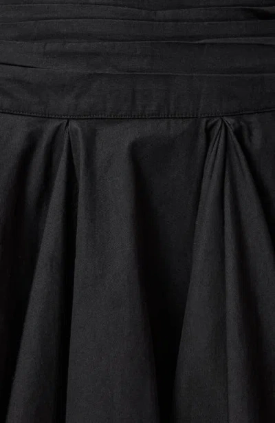 Allsaints Womens Black Tulip Draped Mid-rise Cotton Mini Skirt
