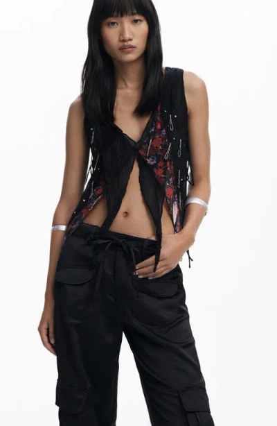 Desigual Cargo Pants In Black