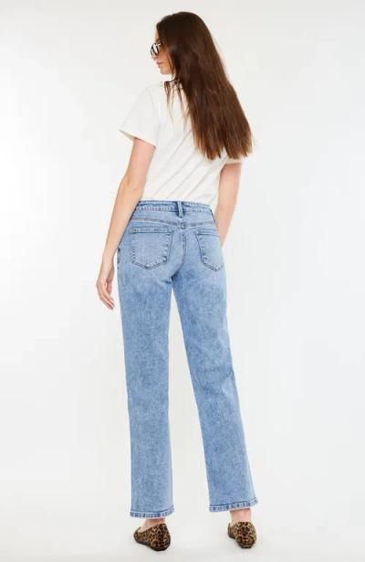 Kancan Tamia Essentials Mid Rise True Straight Jeans In Blue