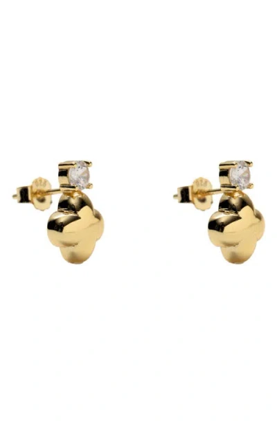 Argento Vivo Cubic Zirconia Clover Stud Earrings